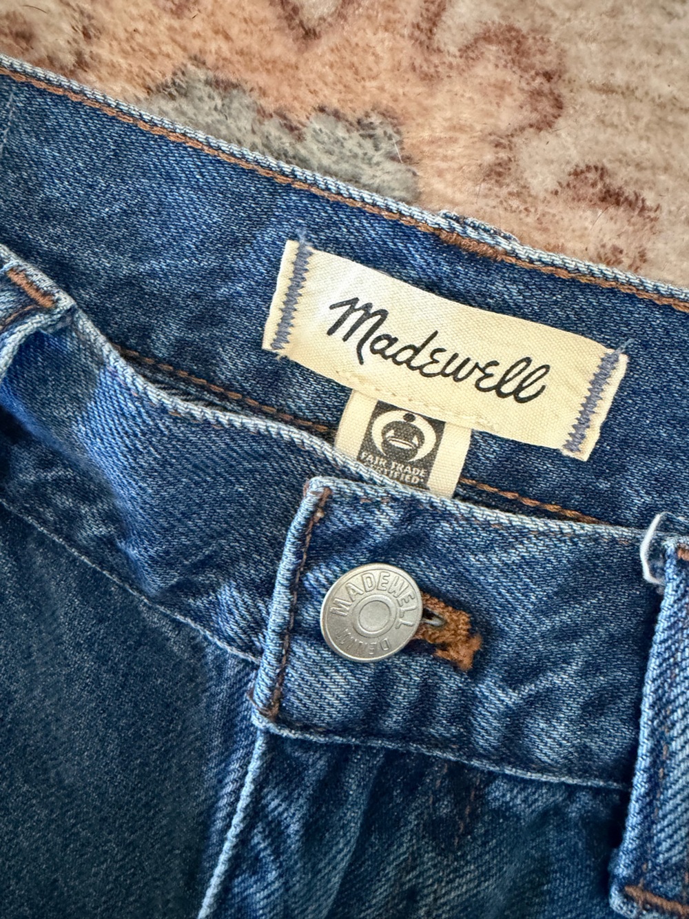 Madewell Blue Wide-Leg Cuffed Jeans - Picture 6 of 10